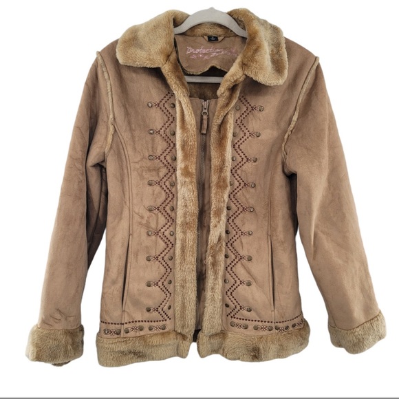 Protection System Girls' Faux Suede Fur Jacket Size 16 Coat - Picture 2 of 5
